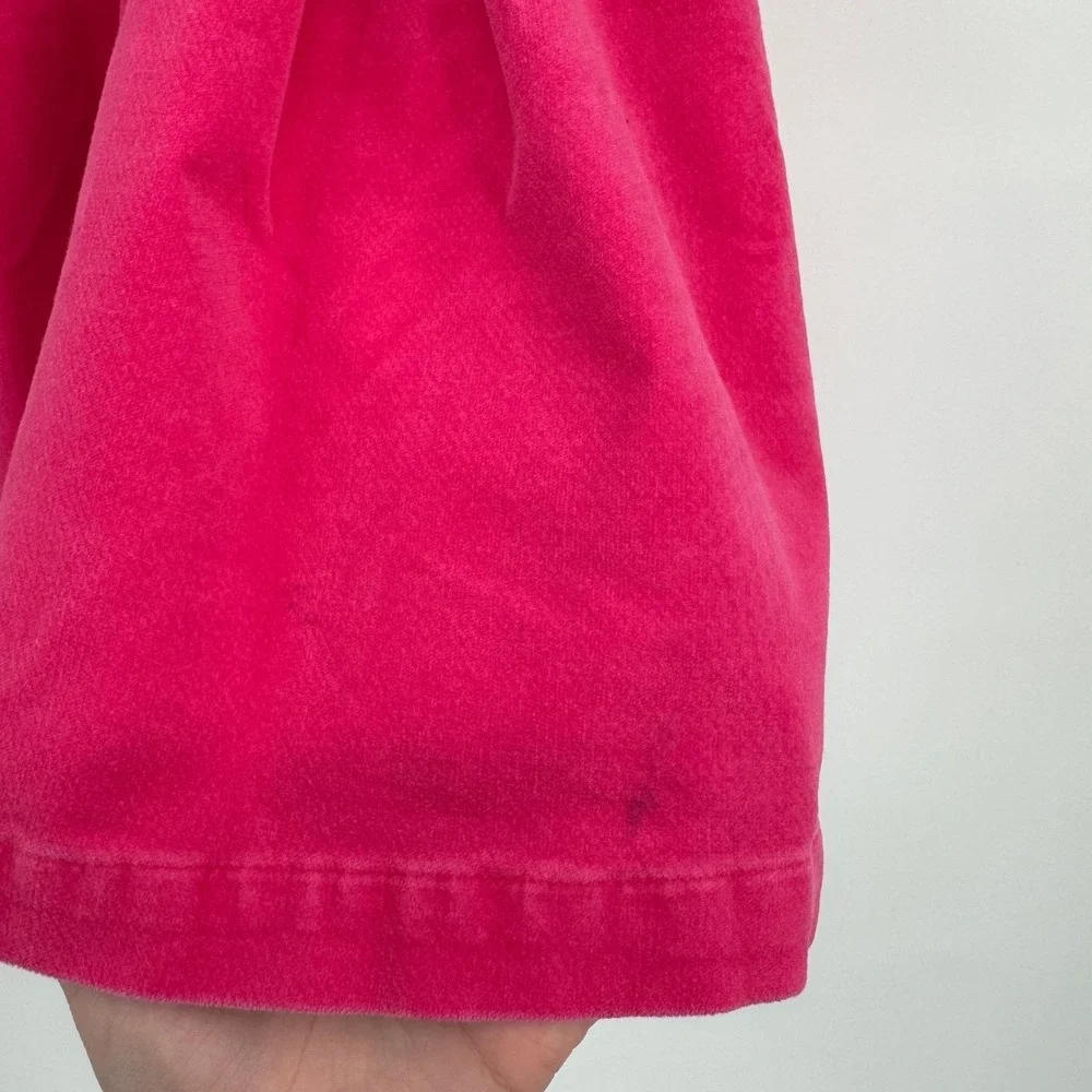 VTG Baby Gap Hot Pink Sleeveless Faux Suede Pleated Dress‎ Size 2T